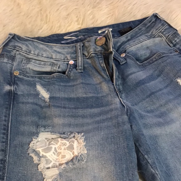 Seven 7 Skinny Distressed Fray Jeans - Picture 6 of 11